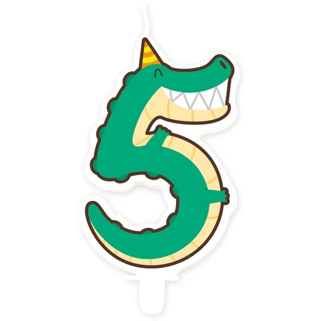Paper dreams Paperdreams - Jungle - Kaars 5 Krokodil Groen