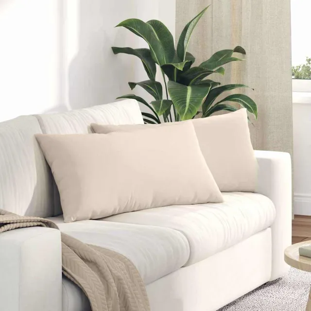 vidaXL Sofa Kussens 2 st Microvezel Stof Beige 80 x 40 cm