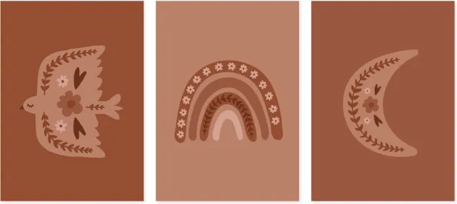 VanPauline Posterset Boho - A2 bruin