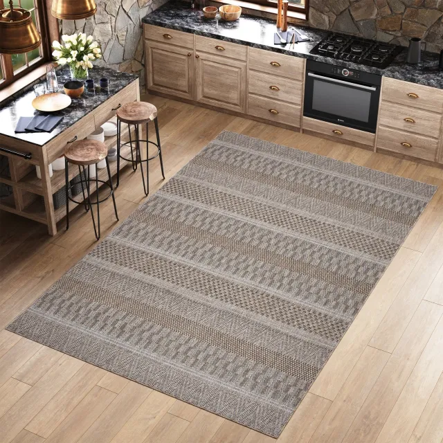Tapiso Melissa Vloerkleed voor Balkon Tuin Terras Bruin Indoor Outdoor Tapijt Maat- 240x330 Bruin 3