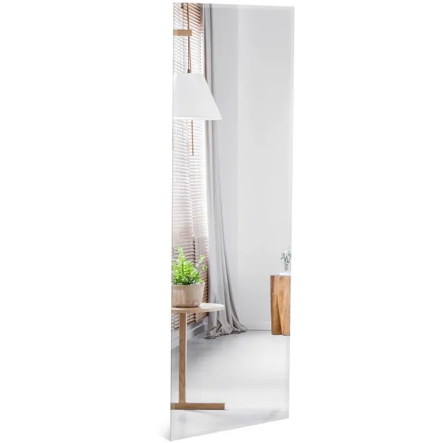 Famanu Full-body spiegel van 110 x 38 cm, wandspiegel en deurspiegel, ideaal voor garderobe, slaapkamer en woonkamer Zwart