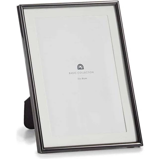 Giftdecor Fotolijstje voor 13 x 18 cm foto - zwart - metaal - frame 15 x 20 cm - passe partout - staand/hangend