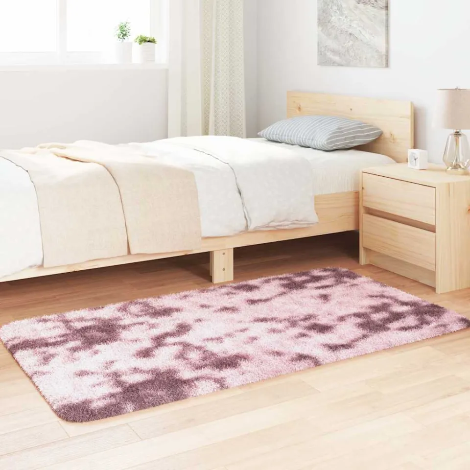 vidaXL Hoogpolig vloerkleed NAVARRA 80x150 cm polyester stoffig roze, foto 3