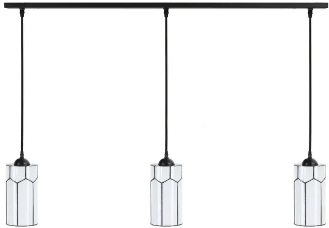 Coloured by Art 3 x Tiffany Gatsby lampen aan plafondbalk - Art Deco Trade Wit