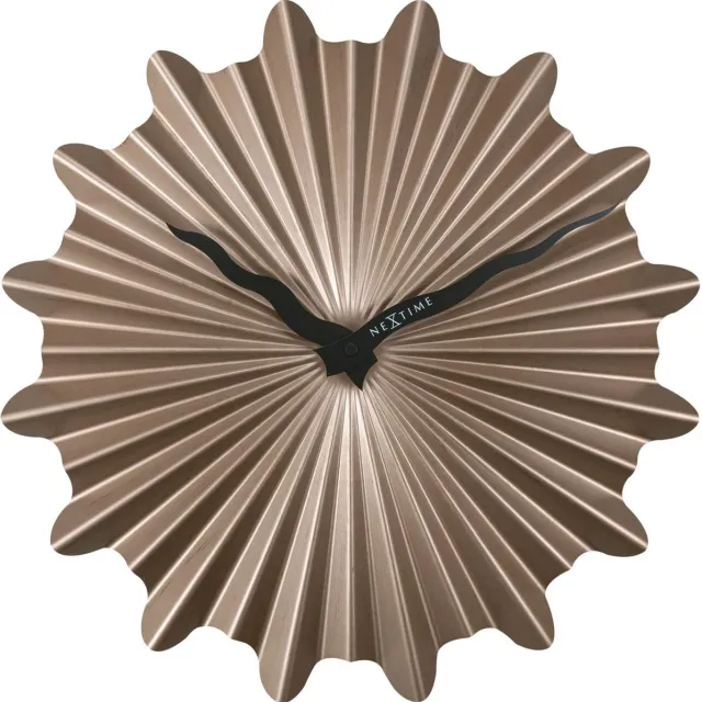 NeXtime Metalen wandklok - 40cm - Stille klok - Bruin - Metaal - NeXtime "Sunny"