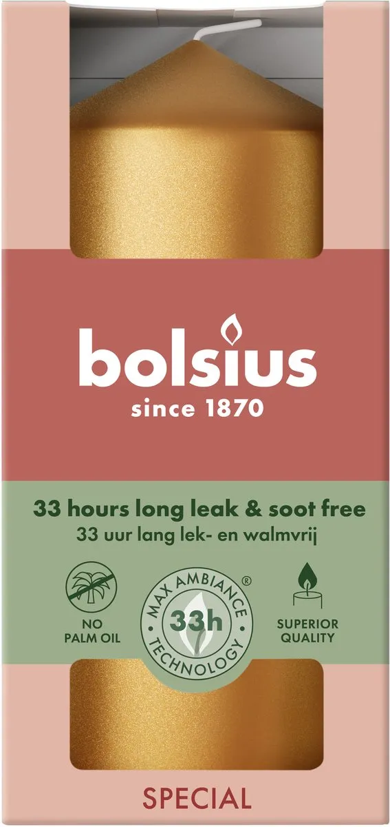 Bolsius Stompkaars - 120x58mm - Metallic Golden Orange