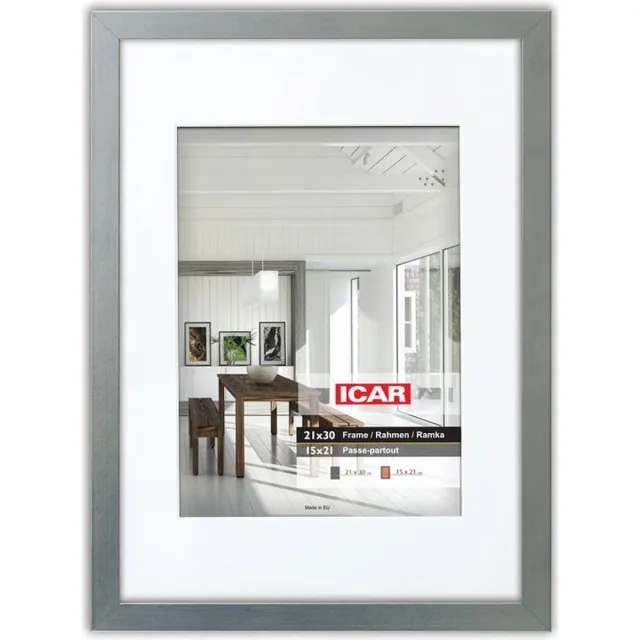Icar Houten Passe-Partout Fotolijst Expo S1 Zilver 21x30 cm (15x21 cm)