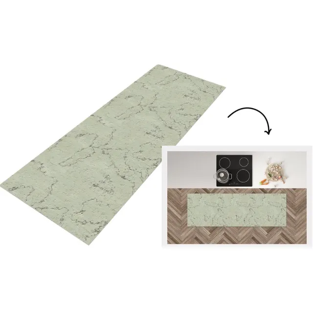 KitchenYeah Keukenloper 150x50 cm - Keukenmat vinyl Steen - Industrieel - Patronen - Keukenmatten loper - Keuken vloerkleed tapijt