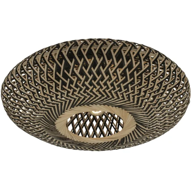 Lumidora Plafondlamp 74748 - Plafonniere - JOAH - E27 - Zwart - Naturel - Riet - ⌀ 50 cm