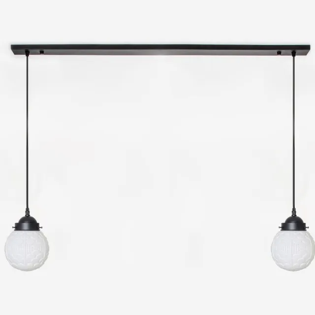 Coloured by Art 2 x Arcade lampen aan plafondbalk Moonlight - Art Deco Trade Zwart