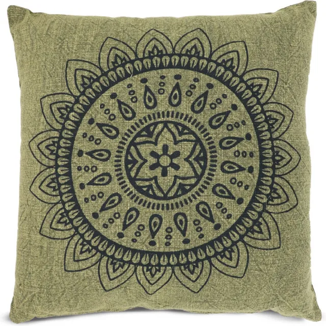 Sizo Handmade Kussen Mandala 45 x 45 cm - Olive
