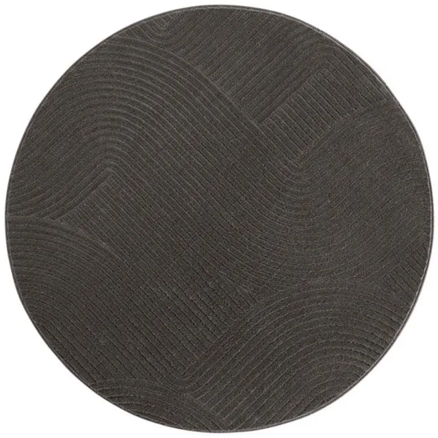 TrueWeave Rond zacht vloerkleed - Fuzz Waves antraciet 80