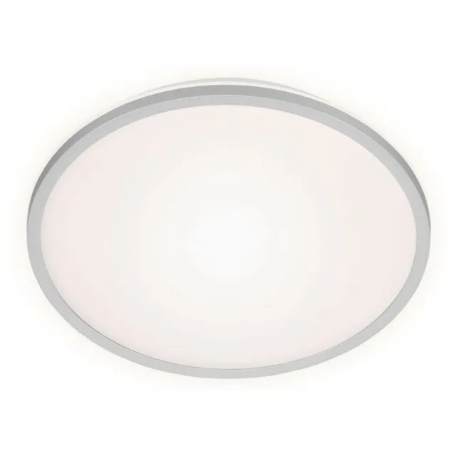 B.K.Licht BRILONER - LED Plafonniére - plafondlamp met achtergrondverlichting - neutral wit licht 4.000K - 15W zilverkleurig - Ø28cm
