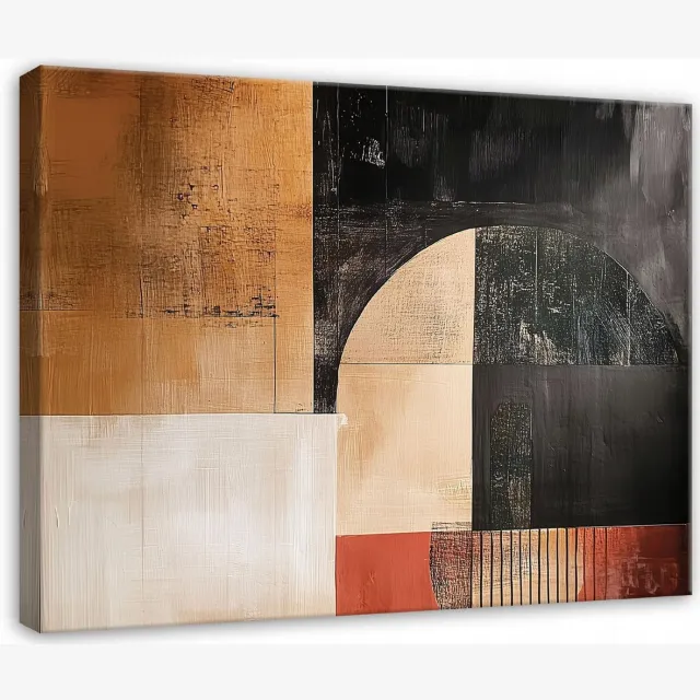 WALLARENA Canvas schilderij - 120x80 cm - abstract pop art zwart voor slaapkamer woonkamer keuken op doek multikleurig
