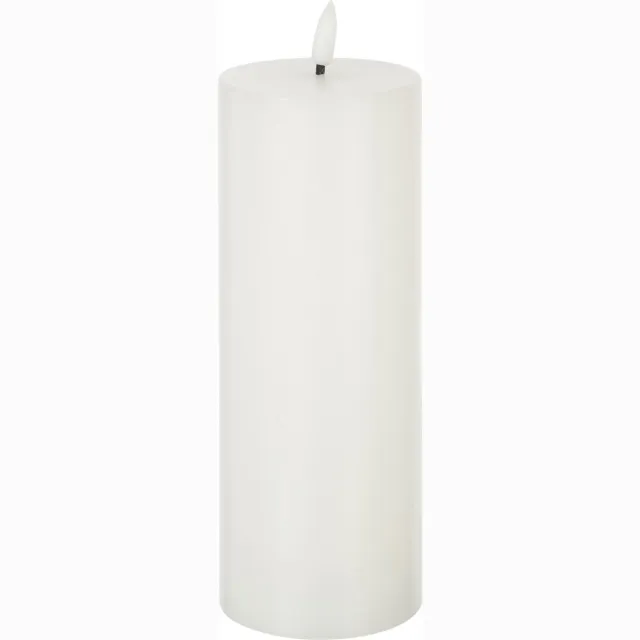 J-Line cilinderkaars - wit - large - LED lichtjes