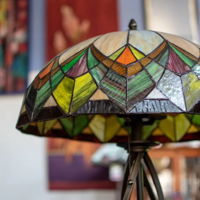 Coloured by Art Tiffany Tafellamp Salsa Blossom - Art Deco Trade Multicolour