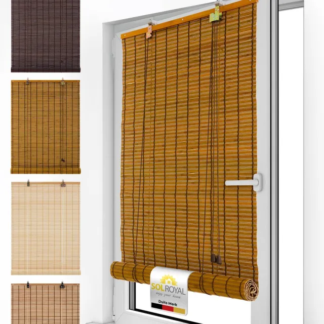 Sol Royal BR7 Bamboe Rolgordijn Zonder Boren 90x220 cm Houten Jaloezie voor Binnen 90 cm Breed Inkijkbescherming & Zonwering
