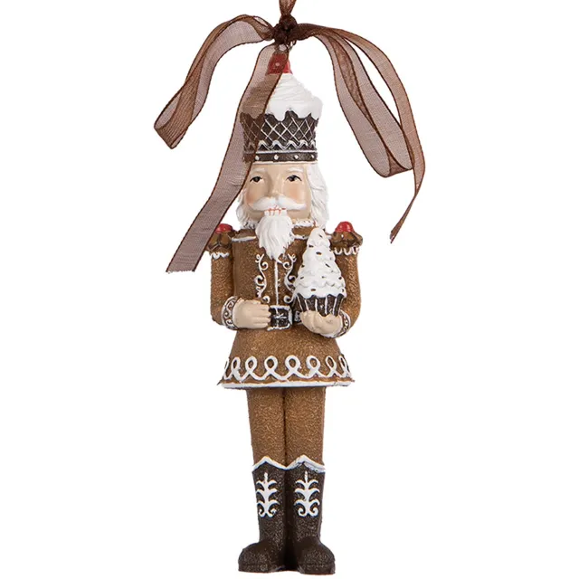 Clayre & Eef Kersthanger Notenkraker 4x2x13 cm Bruin Kunststof