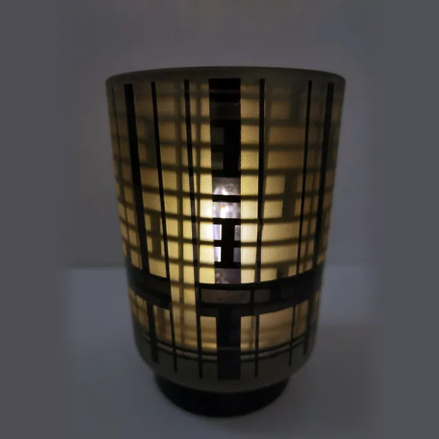 Formano Windlicht - Led Lamp - Ø 10cm - Dik Glas - Hoogte:14.5cm - zwart - Mat glas - Modern