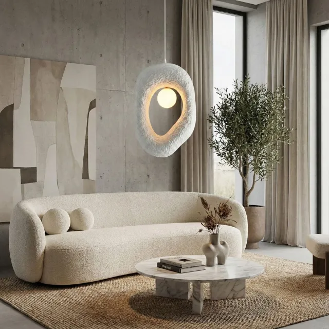 Opviq Asir - Kroonluchter - Wit - METALEN BEHUIZING - 22 x 34 x 54 cm