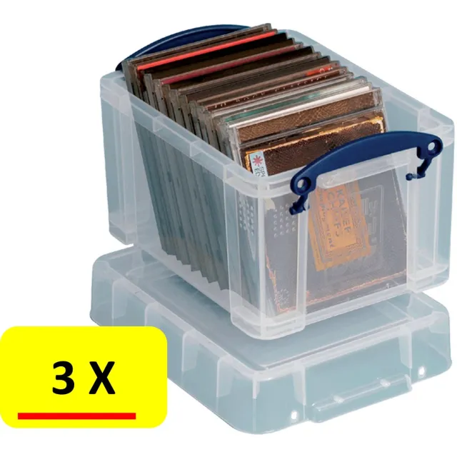 really 3 x Opbergbox Really Useful * RUB * 3 liter * 25 x 18 x 16 cm transparant
