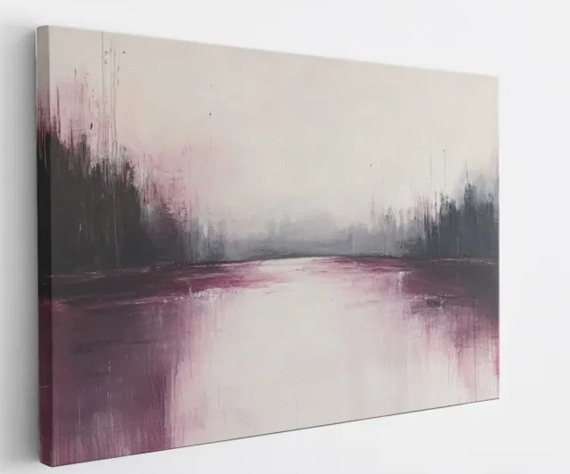 Saammp Canvas Schilderij - bordeaux rood - minimalistische kunst - Abstracte - 40x30 - Foto op canvas - Wanddecoratie - Muurdecoratie Woonkamer - Kantoor Decoratie