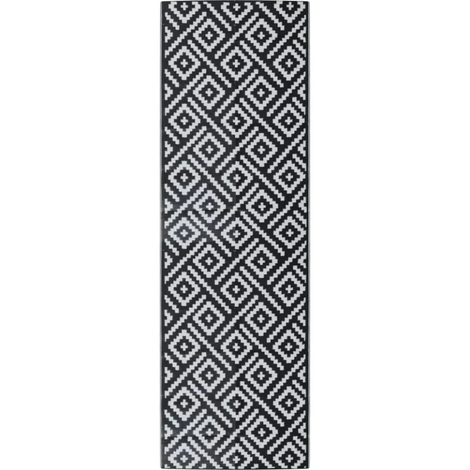 vidaXL Buitenkleed ARAKIL 80x250 cm polypropeen wit en zwart