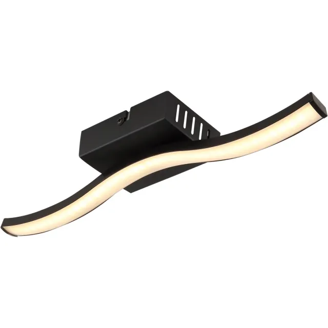 Globo Plafondlamp design lamp woonkamer LED plafondlamp slaapkamer, grafiet zwart, 20W 1130lm warm wit, LxH 88 x 15,5 cm
