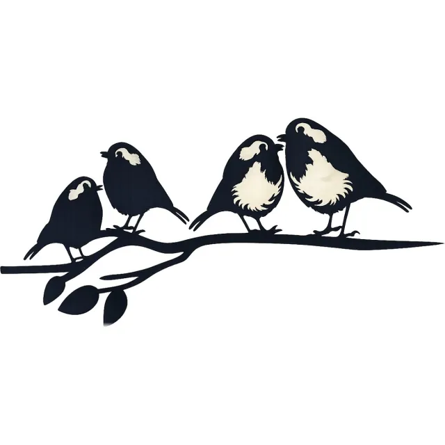 Wood & Steel Boomsteker vogels,staal met zwarte poedercoat