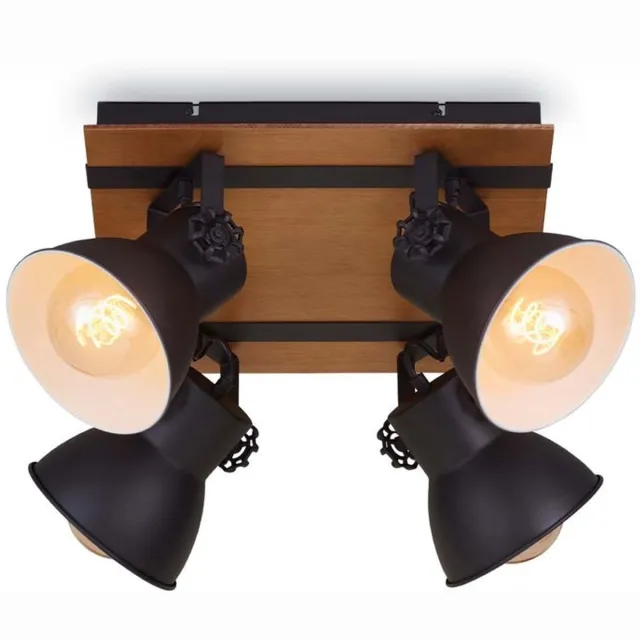 B.K.Licht Briloner Leuchten TEMPA - Spotlight - 2742- 045 - 4 flams - spotkoppen draai- en kantelbaar - lampen niet inbegrepen - max. 60W - IP20 - 38 x 38 x 21 cm zwart