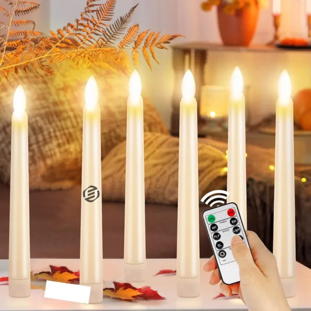 Equivera Oplaadbare LED Kaarsen - Elektrische Kaarsen - Oplaadbare Waxinelichtjes - Realistische Kaarsen - Kerstverlichting - Veilig en Duurzaam ‎Geen kandelaar
