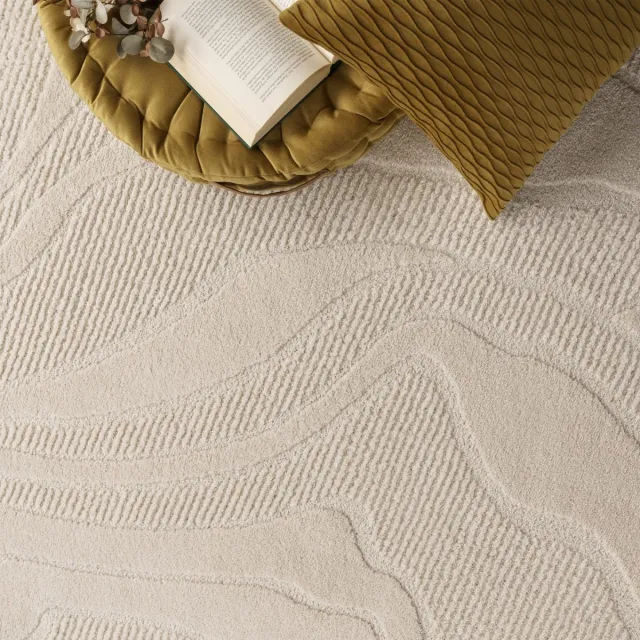 TT Home Woonkamertapijt eetkamer kortpolig Japandi Scandinavisch Boho Abstract Uni 3D 80 x 250 cm Rechthoek 80 x 250 cm Rechthoek beige