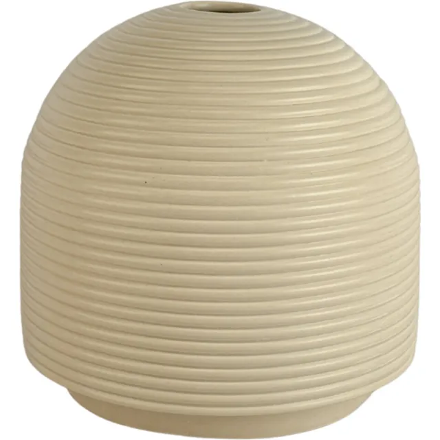 XLBoom Nova Medium Cream - Keramische design vaas (Ø 20 cm) met ribbeltextuur - Verkrijgbaar in Cream & Mocha - Sculpturale vaas door Alain Gilles