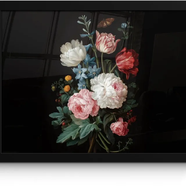 FrameYourWall Poster in lijst - Fotolijst 40x30 cm - Posters - Boeket - Kleurrijk - Klassiek - Posterlijst zwart - Decoratie - Wanddecoratie woonkamer - Muurdecoratie slaapkamer