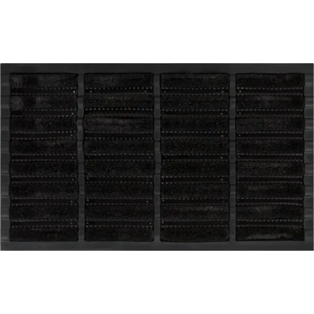 vidaXL Deurmat rechthoekig 45x75 cm rubber en kokosvezel Zwart