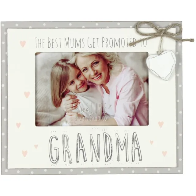 Widdop & Co Love Life Fotolijst 'The Best Mums Get Promoted To Grandma' - Zwangerschapsaankondiging - Moederdag Wit