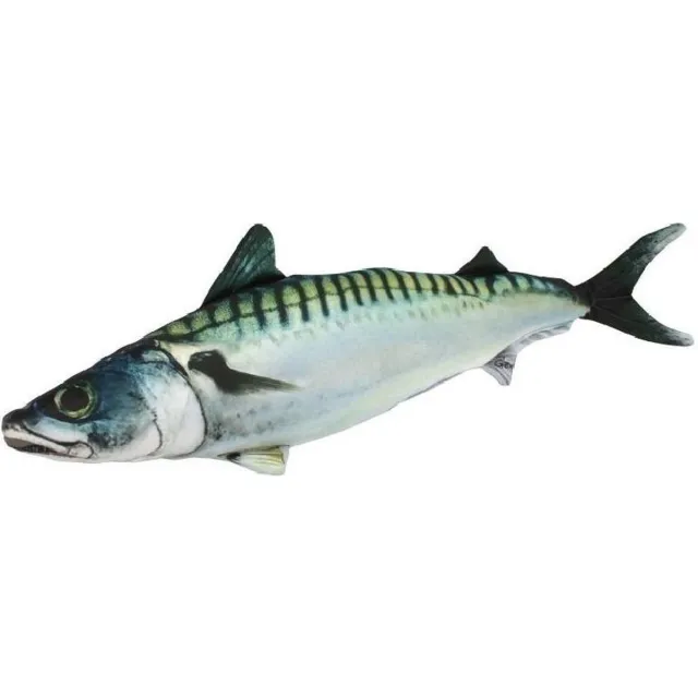 Dutch Nautics Kussen vis - Makreel - Meerkleurig - Vismodel kussen - Groot formaat - Sierkussen - 60 cm Multicolor