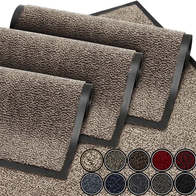Famanu Beige grijze deurmat, 40 x 60 cm, waterdicht en wasbaar, antislip voor entree en keuken Antraciet