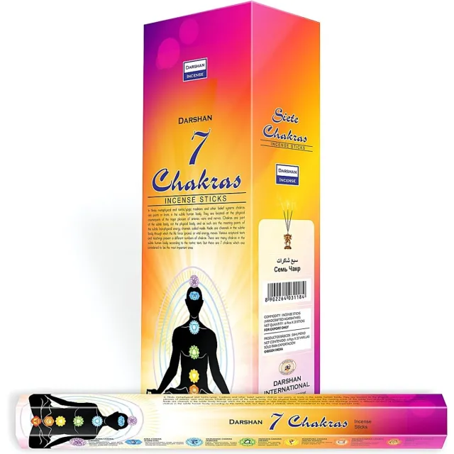 Darshan 7 chakras - wierook - hexa - doos 6 pakjes