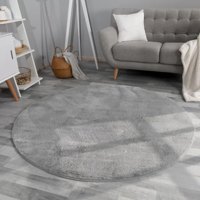 TT Home Woonkamer hoogpolig tapijt imitatiebont moderne effen kleuren pluizig zacht 80 x 80 cm Rechthoek 80 x 80 cm Rechthoek antraciet