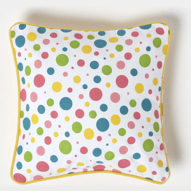 Homescapes Katoenen kussenhoes met stippen, 30 x 30 cm Multi