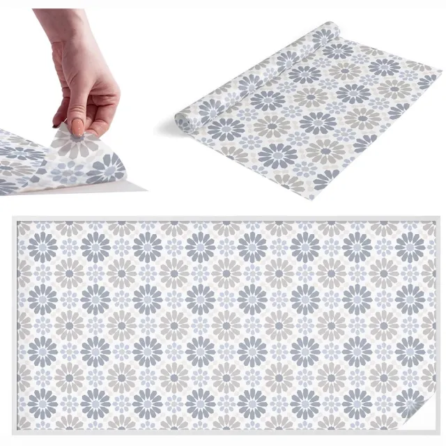 TULUP Raamfolie Anti inkijk - Bloemenmozaïek Melkglas Folie - 200x100 cm - Beige Anti inkijk Raamfolie Glas in Lood - Zonwerende Raamfolie - Voor de slaapkamer, hal en woonkamer - Privacy Folie Raam Glas in Lood Beige - Bloemenmozaïek