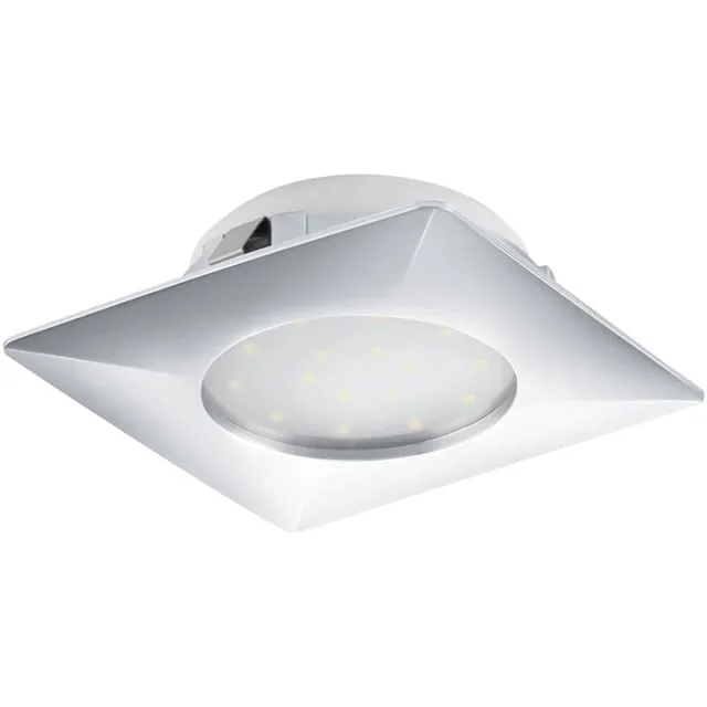 EGLO Inbouwspot Plafondlamp Woonkamerlamp Plafondspot, transformator chroom, 1x LED 12W 1000Lm warm wit, LxB 10,2cm, inbouwdiepte 12cm zilver