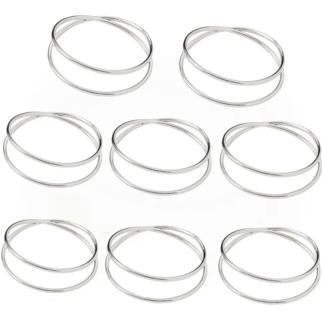 Ibenzoa Set van 8 Luxe Metalen Servetringen voor Elegante Tafeldecoratie en Feestelijke Gelegenheden zilver