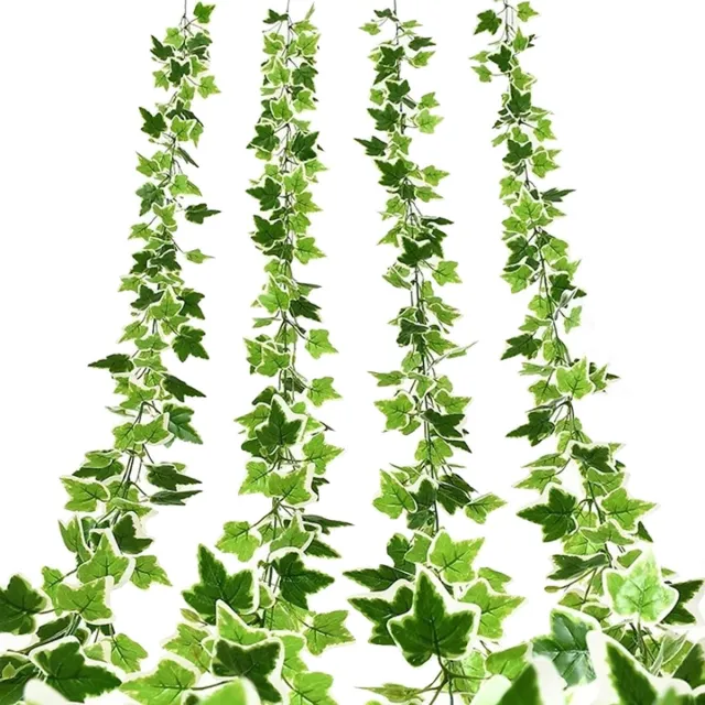 Unyqoos Set van vier flexibele groene kunstmatige klimop slingers voor veelzijdige decoratie
