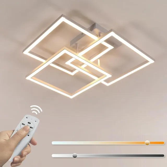 Riserva LED Plafondlamp Vierkant Wit Modern Minimalistisch 40W 4500lm Traploos Dimbaar 3000-6500K Afstandsbediening & App Bediening Ra80 220V