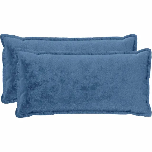 vidaXL Dekenkussen - 2 - st - HOUTEN - Lichtblauw - 40 - x - 80 - cm - Flanel