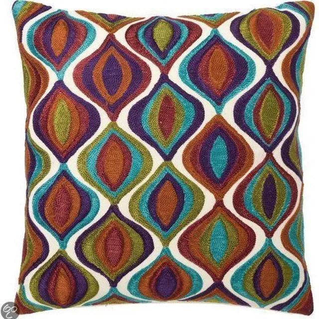 Dutch Decor Serra - Kussenhoes 45x45 cm - mulicolor - met rits - 100% katoen - zonder binnenkussen Multi