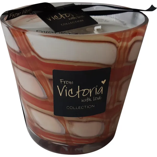 VICTORIA WITH LOVE BY PHILLINE.BE Victoria with Love - Kaars - Pierre -Red - M - geurkaars warm rood - oranje Herfstkleurig