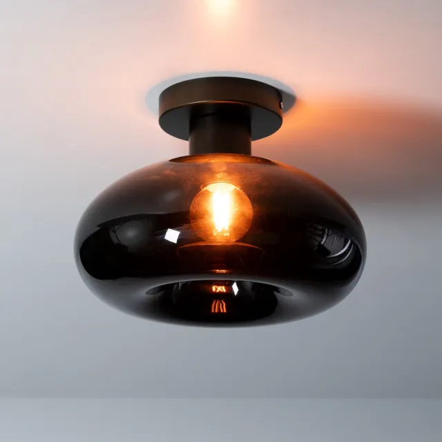 Hoyz Collection Plafondlamp Halo - Bruin - 27x27x20 cm
